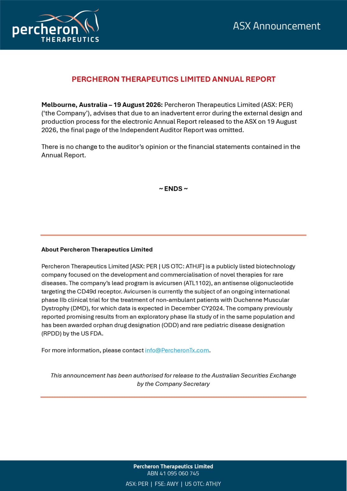 Appendix 4E and Annual Report